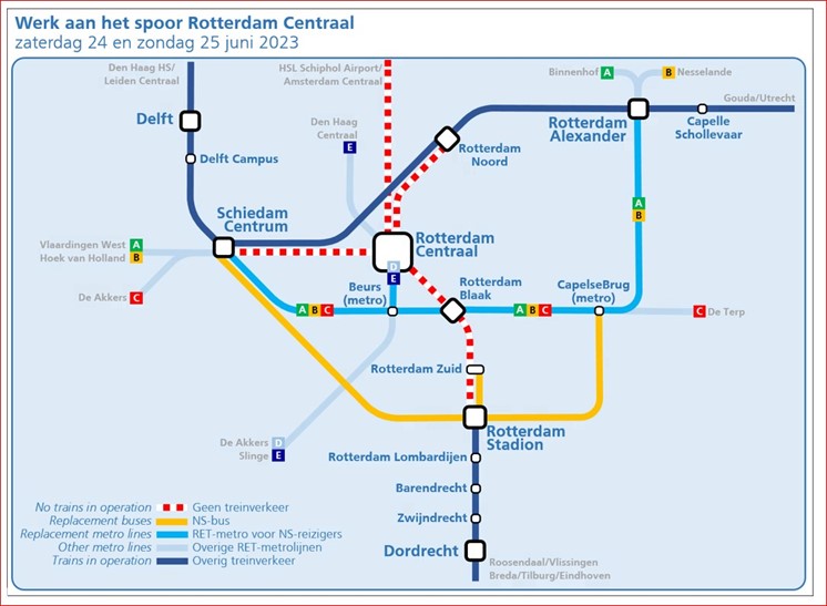 Werkzaamheden Rotterdam CS 24_25 juni 2023
